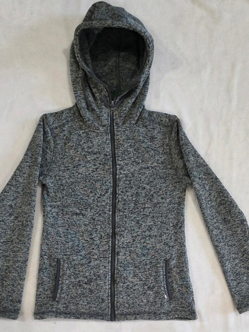 ROXY Black/Charcoal Full-Zip Hooded Sweater – Women’s Large